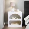Design-Nachttisch Weiß 50x40cm mit 2 Fächern Lorin S Sales