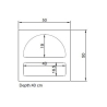 Design-Nachttisch Weiß 50x40cm mit 2 Fächern Lorin S Lagerbestand