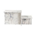 Moderner asymmetrischer Couchtisch mit 2 Ablagen Harmony Lagerbestand