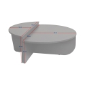 Asymmetrischer Couchtisch Design 90x60cm Orion 