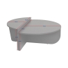 Asymmetrischer Couchtisch Design 90x60cm Orion 