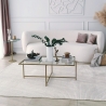 Rechteckiger Couchtisch aus Glas und Metall 94x64x35cm Sun Aktion