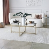 Rechteckiger Couchtisch aus Glas und Metall 94x64x35cm Sun Verkauf