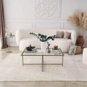 Rechteckiger Couchtisch aus Glas und Metall 94x64x35cm Sun Angebot