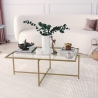 Rechteckiger Couchtisch aus Glas und Metall 94x64x35cm Sun Sales