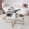 Rechteckiger Couchtisch aus Glas und Metall 94x64x35cm Sun Rabatte