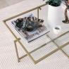 Rechteckiger Couchtisch aus Glas und Metall 94x64x35cm Sun Modell