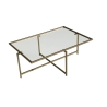 Rechteckiger Couchtisch aus Glas und Metall 94x64x35cm Sun Eigenschaften