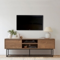 Moderner Industrie-TV-Schrank 140x40x50cm aus Holz und Metall Rodez Aktion