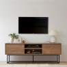 Moderner Industrie-TV-Schrank 140x40x50cm aus Holz und Metall Rodez Aktion