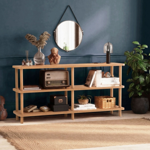 Raca Konsolentisch für Wohnzimmer und Eingangsbereich, 150x35x75cm, natürliches Holz Aktion