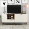 Anrichte Napoli Weiß und Holz 180x35cm mit Türen für das Wohnzimmer Angebot