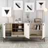 Anrichte Napoli Weiß und Holz 180x35cm mit Türen für das Wohnzimmer Rabatte