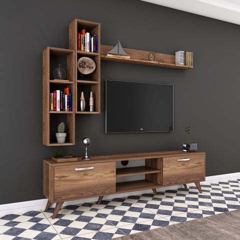 TV-Wohnwand mit Regal und offenen Fächern 180x35cm Mary Aktion
