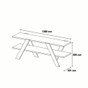 Design-TV-Schrank 120 cm Weiß und Holz mit 2 Regalböden Basic Rabatte