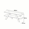 Design-TV-Schrank 120 cm Weiß und Holz mit 2 Regalböden Basic Rabatte