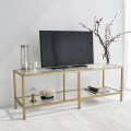 Moderner Metall- und Glastisch für Fernseher, 130 cm, Goldy Aktion