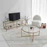 Moderner Metall- und Glastisch für Fernseher, 130 cm, Goldy Angebot