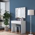 Mobile Schminktisch mit LED-Spiegel, Schublade und Hocker Tabs Aktion