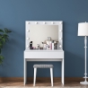 Mobile Schminktisch mit LED-Spiegel, Schublade und Hocker Tabs Sales