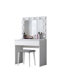 Mobile Schminktisch mit LED-Spiegel, Schublade und Hocker Tabs Modell