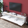 Moderner TV-Ständer 180cm Weiß und Holz mit 3 Türen Amelia Rabatte