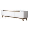 Moderner TV-Ständer 180cm Weiß und Holz mit 3 Türen Amelia Katalog