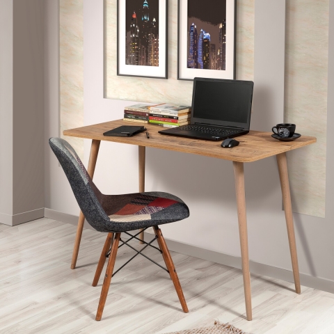 Moderne Büroschreibtisch aus Holz 120x60 cm natur Fabio Aktion
