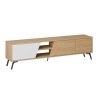 Moderner TV-Schrank 180 cm, 3 Türen, Weiß und Holz, Fiona Rabatte
