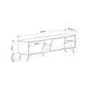 Moderner TV-Schrank 180 cm, 3 Türen, Weiß und Holz, Fiona Katalog