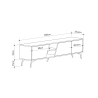 Moderner TV-Schrank 180 cm, 3 Türen, Weiß und Holz, Fiona Katalog