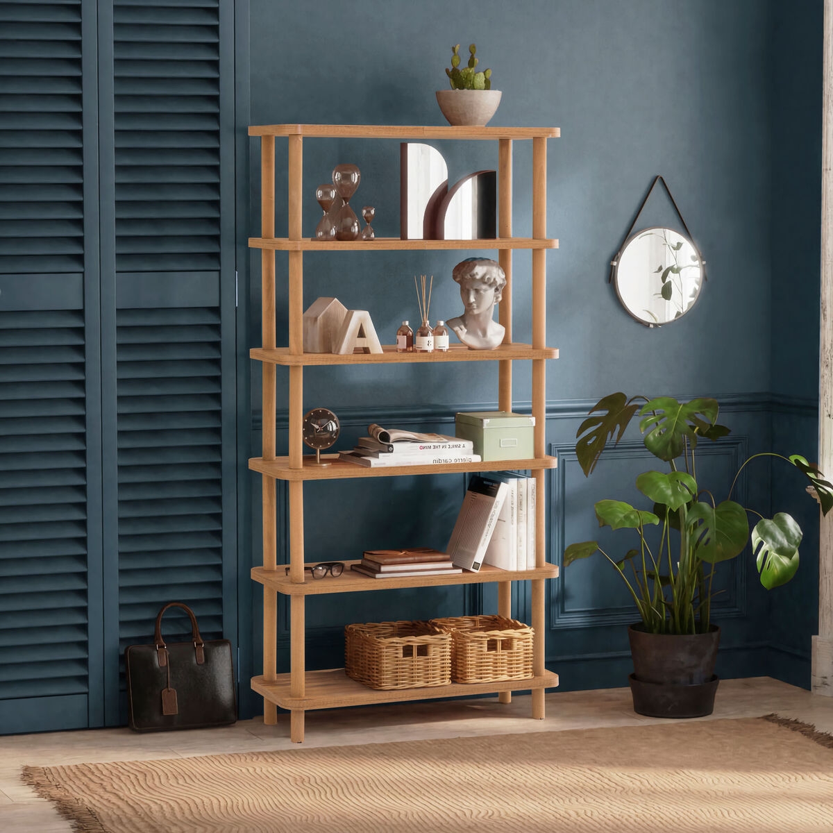 Moderne Holz-Bücherregal mit 5 Regalböden 80x168x28cm natur Gala Aktion Moderne Holz-Bücherregal mit 5 Regalböden 80x168x28cm natur Gala Aktion