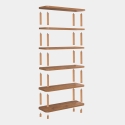 Moderne Holz-Bücherregal mit 5 Regalböden 80x168x28cm natur Gala Sales