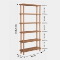 Moderne Holz-Bücherregal mit 5 Regalböden 80x168x28cm natur Gala Rabatte