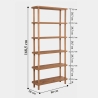 Moderne Holz-Bücherregal mit 5 Regalböden 80x168x28cm natur Gala Rabatte