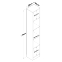 Hohe und schmale Wandregal 170cm mit 5 Holzböden Wally Katalog