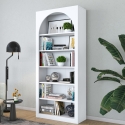 Weißes bogenförmiges Wandregal Curvy 180x31x80 cm mit 5 Regalböden Verkauf
