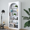 Weißes bogenförmiges Wandregal Curvy 180x31x80 cm mit 5 Regalböden Verkauf