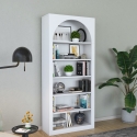 Weißes bogenförmiges Wandregal Curvy 180x31x80 cm mit 5 Regalböden Angebot