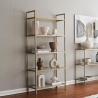 Wandregal h165cm aus goldenem Metall und Glasregalen Lola Tall Aktion