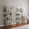Wandregal h165cm aus goldenem Metall und Glasregalen Lola Tall Verkauf