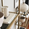 Wandregal h165cm aus goldenem Metall und Glasregalen Lola Tall Sales
