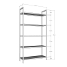 Wandregal h165cm aus goldenem Metall und Glasregalen Lola Tall Lagerbestand