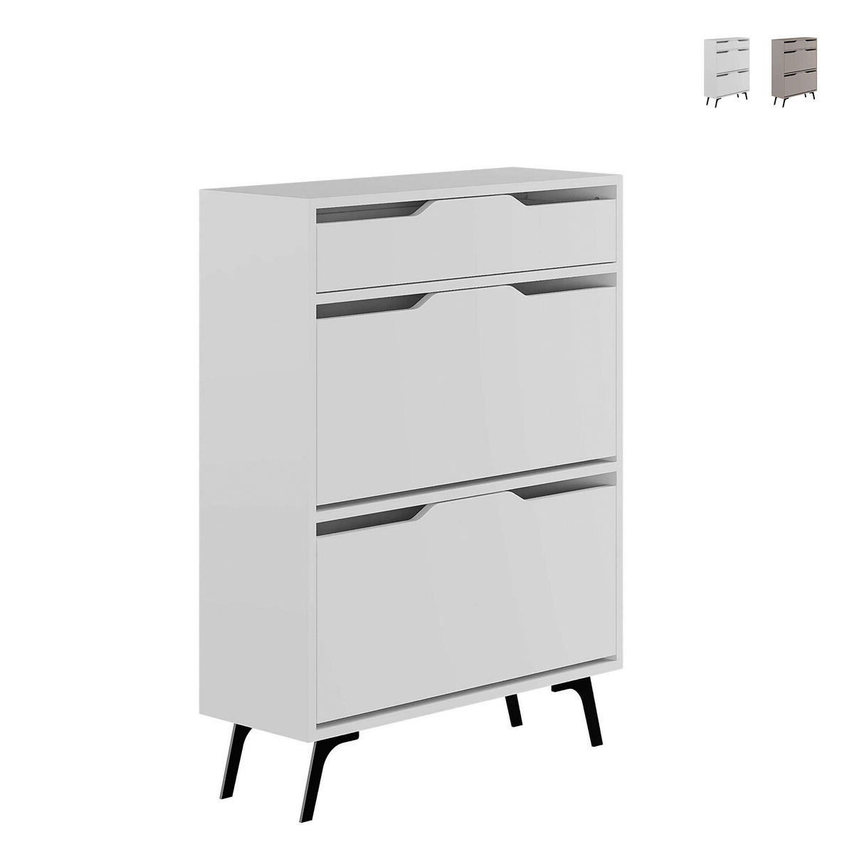 Moderne Eingangsschuhkommode mit 2 Klapptüren und einer Schublade Tempri Aktion Moderne Eingangsschuhkommode mit 2 Klapptüren und einer Schublade Tempri Aktion