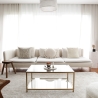 Moderner Couchtisch 90x60cm aus Metall und Glas Astro Rabatte