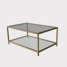 Moderner Couchtisch 90x60cm aus Metall und Glas Astro Lagerbestand