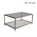 Moderner Couchtisch 90x60cm aus Metall und Glas Astro Aktion