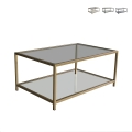 Moderner Couchtisch 90x60cm aus Metall und Glas Astro Aktion
