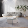 Runder Design-Couchtisch aus Holz und Glas, 75x35 cm Angebot