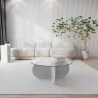 Runder Design-Couchtisch aus Holz und Glas, 75x35 cm Sales
